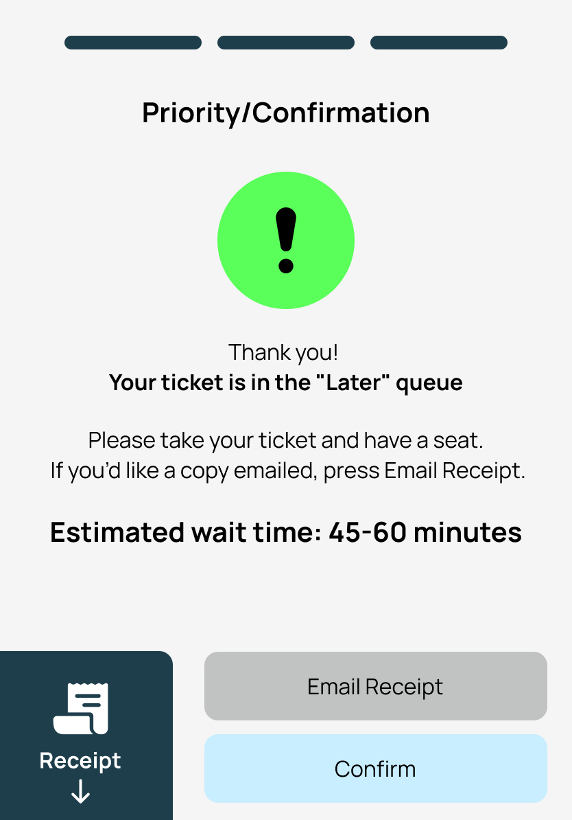 Ticket screen