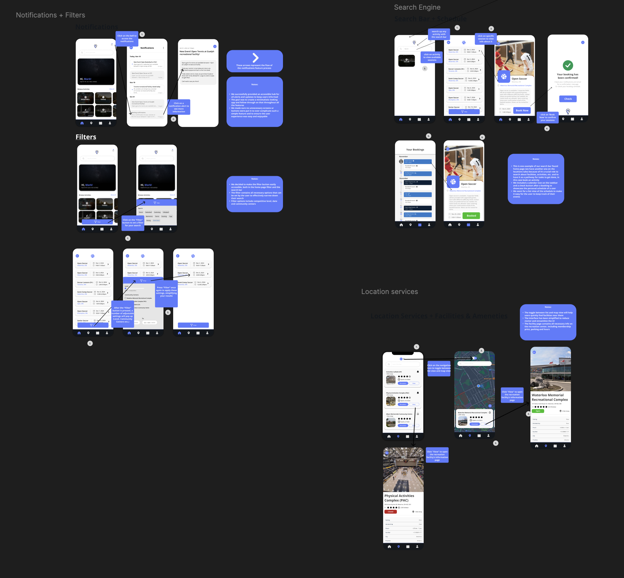 Screen mockups