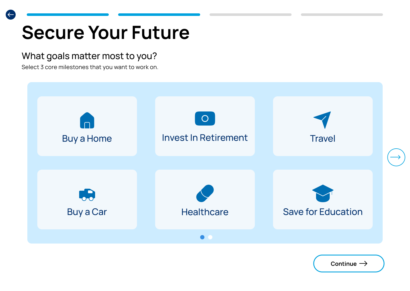Goal selection interface